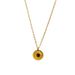 French Retro Sunflower Natural Stone Pendant Necklace Female Fashion Simple O Shaped Chain Gold Plated Stainless Steel Clavicle Chain_voghion.com