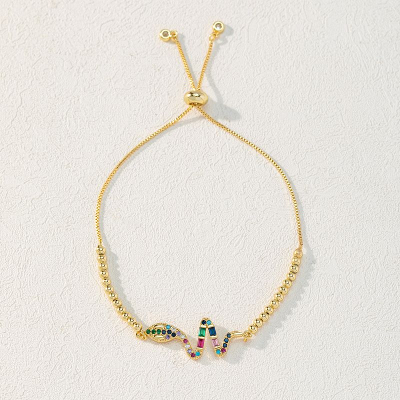 Designer Style Personalized Trend Colorful Handpiece Copper Plated Snake Animal Micro Inlaid Zircon Bracelet_voghion.com