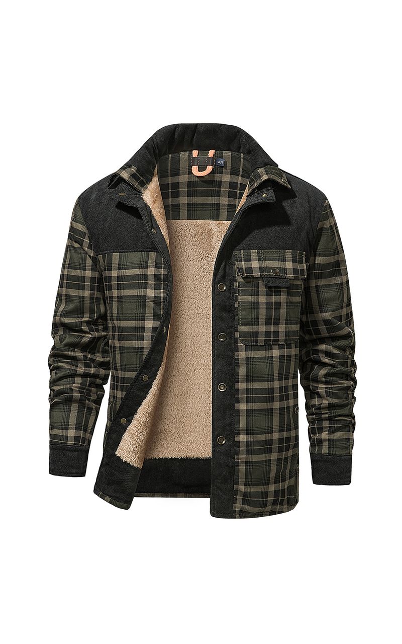 Men's Cotton Jacket Padded Cotton Jacket Thickened Jacket Men's Slim Shirt Jacket Young Men's_voghion.com