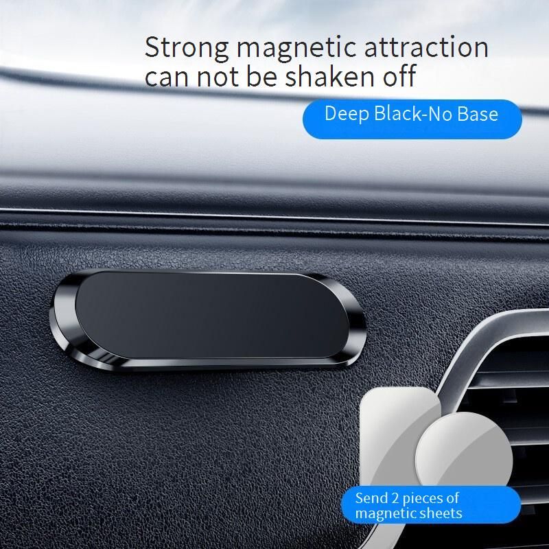 Magnetic Car Phone Mount Holder, 360° Rotatable Dashboard Phone Stand, Universal Sticky Car Accessories For IPhone & Android, Black/Silver​_voghion.com