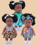 Bambola nera in vinile, bambola giocattolo in gomma morbida, bambola africana per bambini, bambola rilassante per bambini_voghion.com