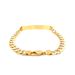 14k Two Tone Gold 8 1/2 inch Mens Narrow Curb Chain ID Bracelet with White Pave_voghion.com