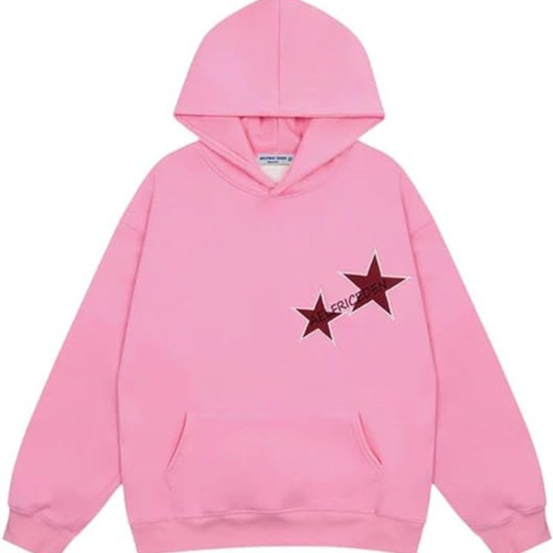 Felpa con cappuccio alla moda con stampa a stelle, unisex, stile streetwear, hip hop, casual, vestibilità ampia, a maniche lunghe_voghion.com