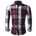 Herrenbekleidung Langarm Kariertes Hemd Mode Revers Casual Shirts_voghion.com