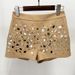 Audday 2025 Runway New Celebrity Fashion Mirror Heavy Beaded Blazer Shorts Set Two Pieces_voghion.com