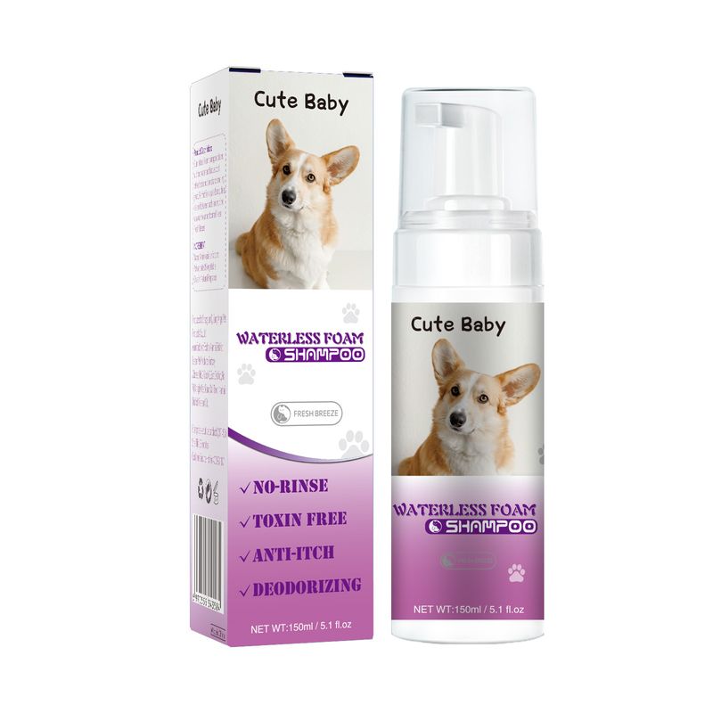 Mousse nettoyante à sec pour animaux de compagnie, spray moussant sans eau pour chats et chiens, shampoing nettoyant pour l'extérieur, gel de bain nettoyant à sec pour animaux de compagnie_voghion.com