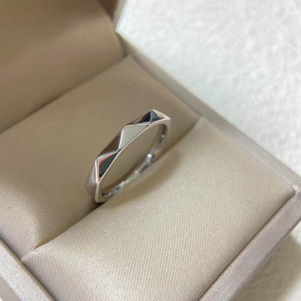 Diamond Shaped Full Refers To V Gold Paper Short Love Long Couple Pairing Ring Set With Diamond Grid Home High Version_voghion.com