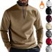 Sweat à capuche zippé doublé polaire pour homme – Pull chaud d'hiver à col montant (gris clair/bordeaux/blanc/noir/anthracite/camel/rouge/beige, S-XXXL)_voghion.com