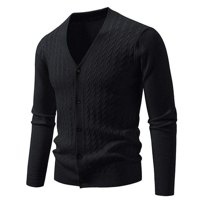 Cardigan casual da uomo in maglia – Pullover oversize alla moda con scollo a V e apertura frontale, leggero, moda autunnale_voghion.com