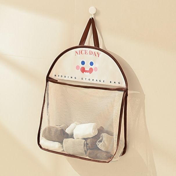 Hängender Netz-Organizer – Atmungsaktive Aufbewahrungstasche aus Polyester für Unterwäsche, BHs und Damenbinden (Braun/Schwarz, platzsparendes Türhaken-Design)_voghion.com