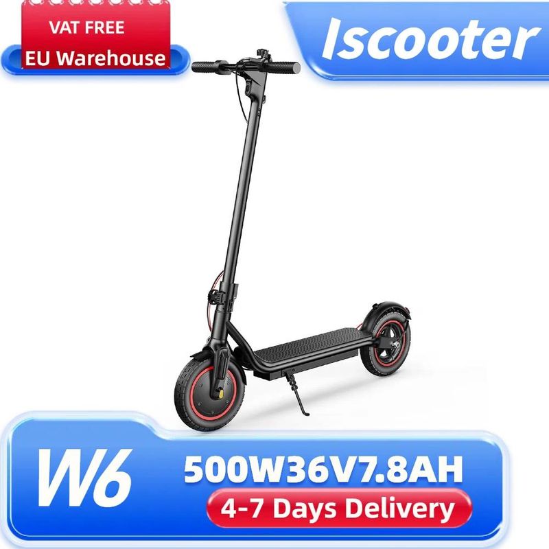 Scooter elétrica IScooter W6 de 500 W, scooter urbana dobrável de 10 polegadas, 36 V, 7,8 Ah com Bluetooth_voghion.com