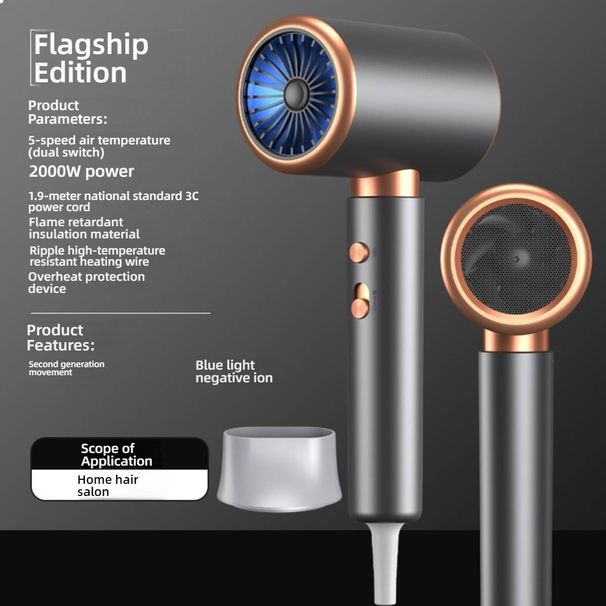 Professional Hair Dryer 2400W With Negative Ion Technology, 3 Speed Settings & Cool/Hot Air For Salon-Quality Styling At Home_voghion.com