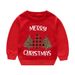 Cozy Christmas Kids Sweatshirt With Reindeer & Snowman Print, Soft Cotton Blend Pullover For Boys And Girls (8-16 Years, 100-160cm)_voghion.com