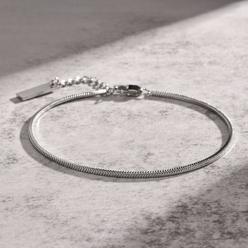 Braccialetto da uomo in acciaio inossidabile con catena a forma di serpente quadrata, semplice e sottile, da donna, con incisione, in oro_voghion.com