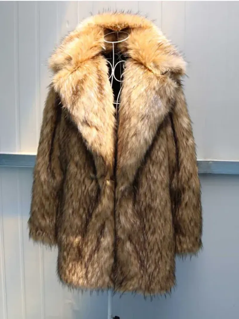 PFHQ 2022 Winter New Men's Trendy Faux Mink Fur Coat Suit Collar Long Fair Elegant Thickened Fashion Clothes 21Q4446_voghion.com