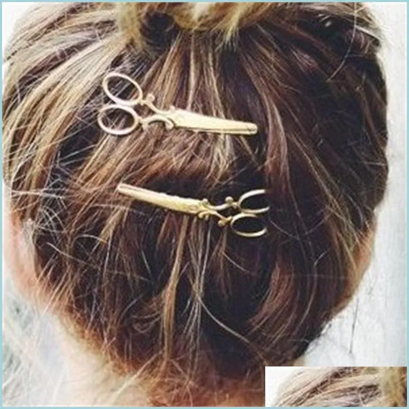 Barrettes Retro Hairpin Clips Personality Original Fashion Lovely Small Scissors Side Clip Alloy Simple Hair Accessories_voghion.com