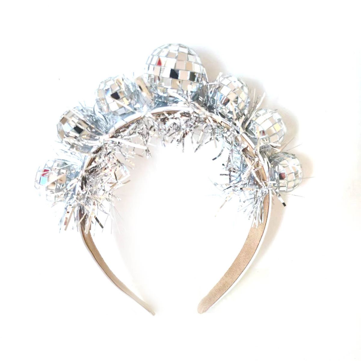 Vroče prodajan disko zrcalni trak za lase disko krogla srebrn dež svileni dodatki za lase 70-ih kavbojska zabava_voghion.com