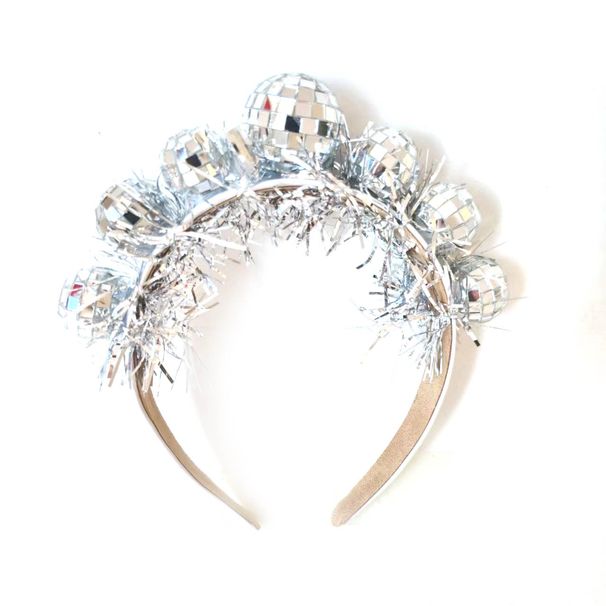 Vroče prodajan disko zrcalni trak za lase disko krogla srebrn dež svileni dodatki za lase 70-ih kavbojska zabava_voghion.com