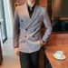 CT Double-Breasted Casual Blazer For Men, Spring And Autumn, High-End British Business Single Suit, Trendy Slim Fit Men's_voghion.com
