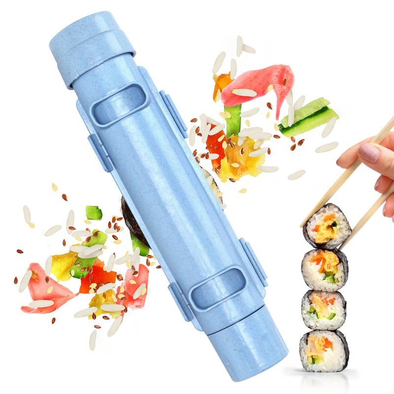 ZXPASRA Sushi Maker, Sushi Bazooka, Macchina per Sushi Fai da Te, Strumento per Arrotolare Verdure e Carne, Accessori da Cucina, Strumento per Sushi (Blu)_voghion.com