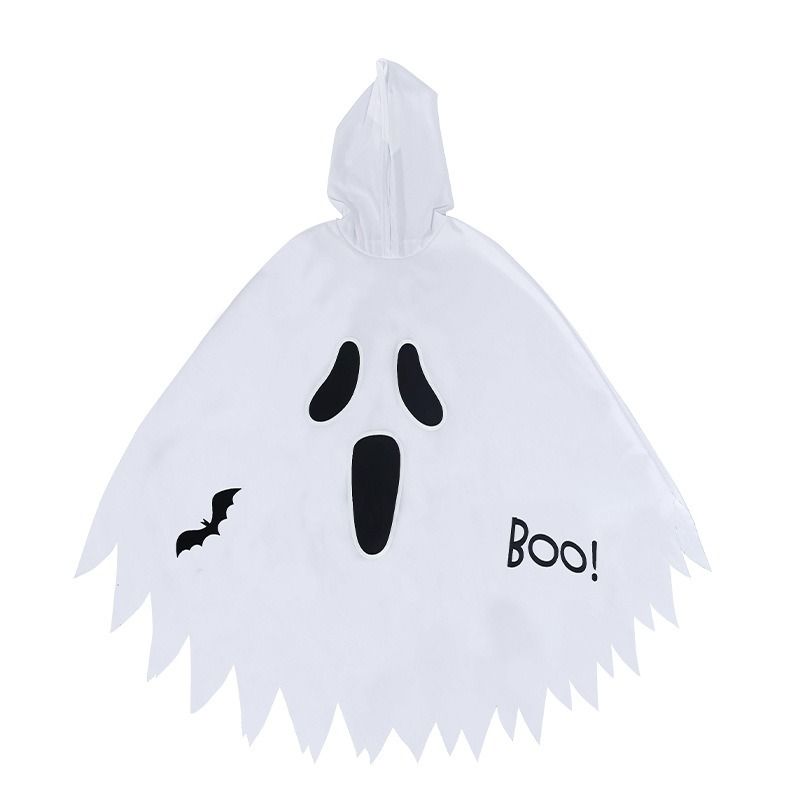 Halloween Children's Costumes Men And Women Luminous White Screaming Grimace Ghost Cape Party Dress Up Cape Prom Costume_voghion.com