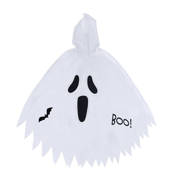 Halloween Children's Costumes Men And Women Luminous White Screaming Grimace Ghost Cape Party Dress Up Cape Prom Costume_voghion.com