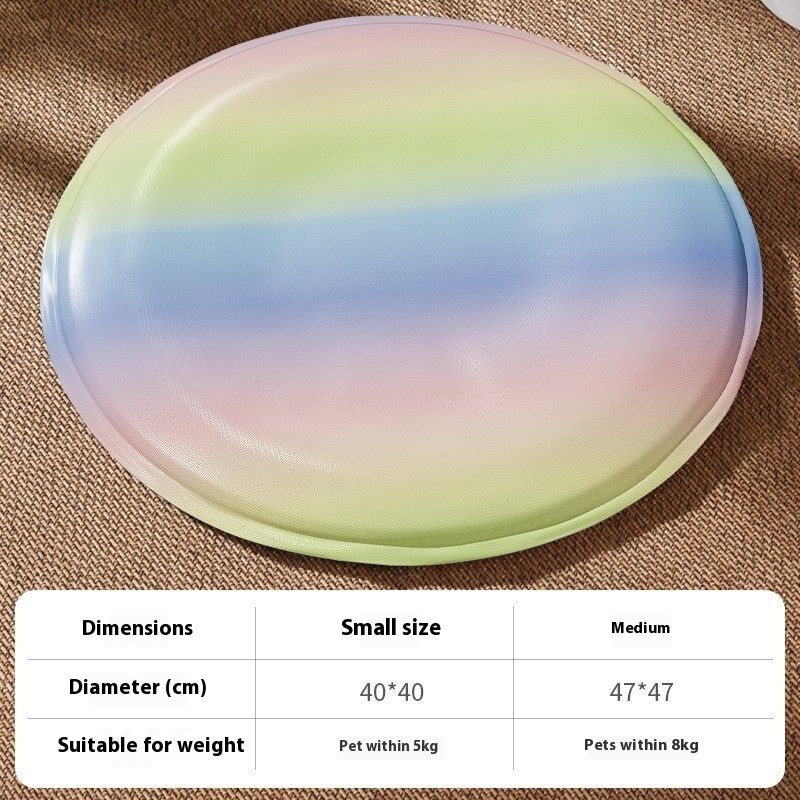Haustier Regenbogen Farbverlauf Schlafmatte Hund Sommer Katze Eis Nest Kissen_voghion.com
