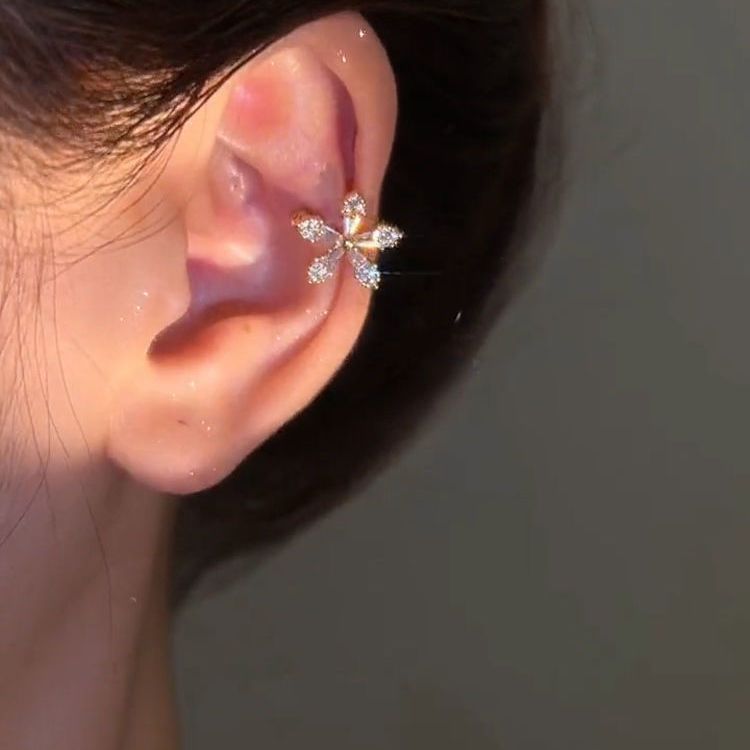 Cold Wind, Small Flower Ear Bone Clip, Niche Design, High Sense, Small Girlish Temperament, Earrings, Versatile Earrings Without Pierced Ears._voghion.com