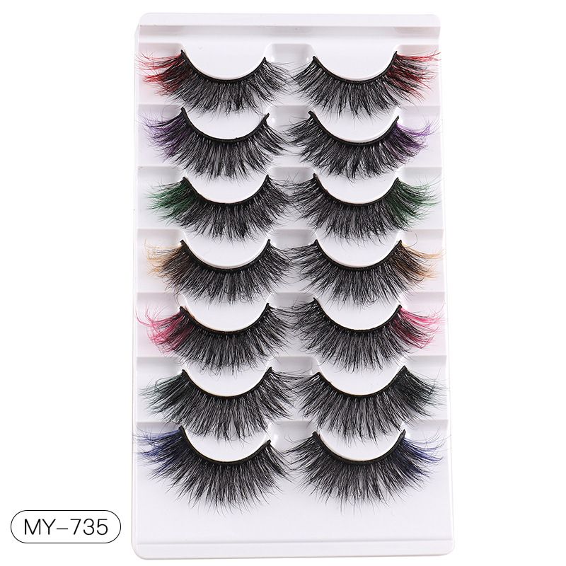 Lash extension set mink color false eyelashes simulation thick eyelashes multi-layer three-dimensional curling eyelashes_voghion.com
