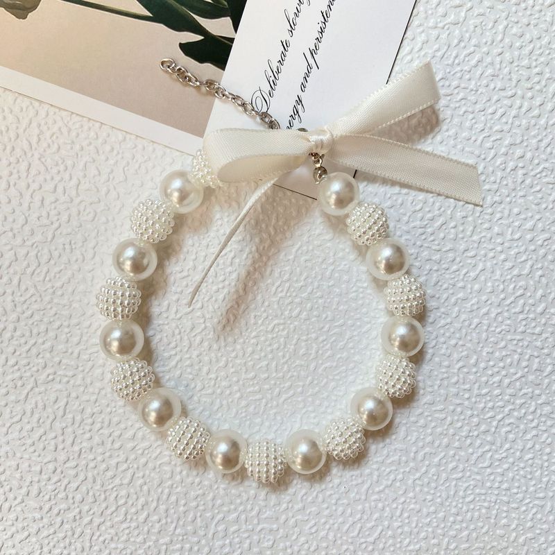 pet collar   pearl pet bow collar dog cat collar necklace_voghion.com
