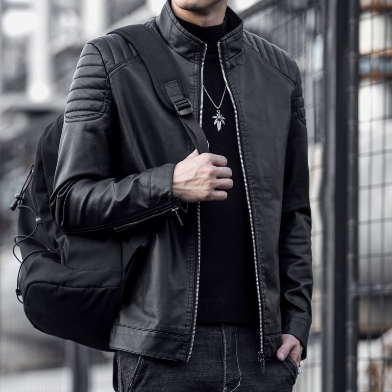 Men's Clothing leather jacket trend leather jacket men's motorcycle clothing handsome_voghion.com