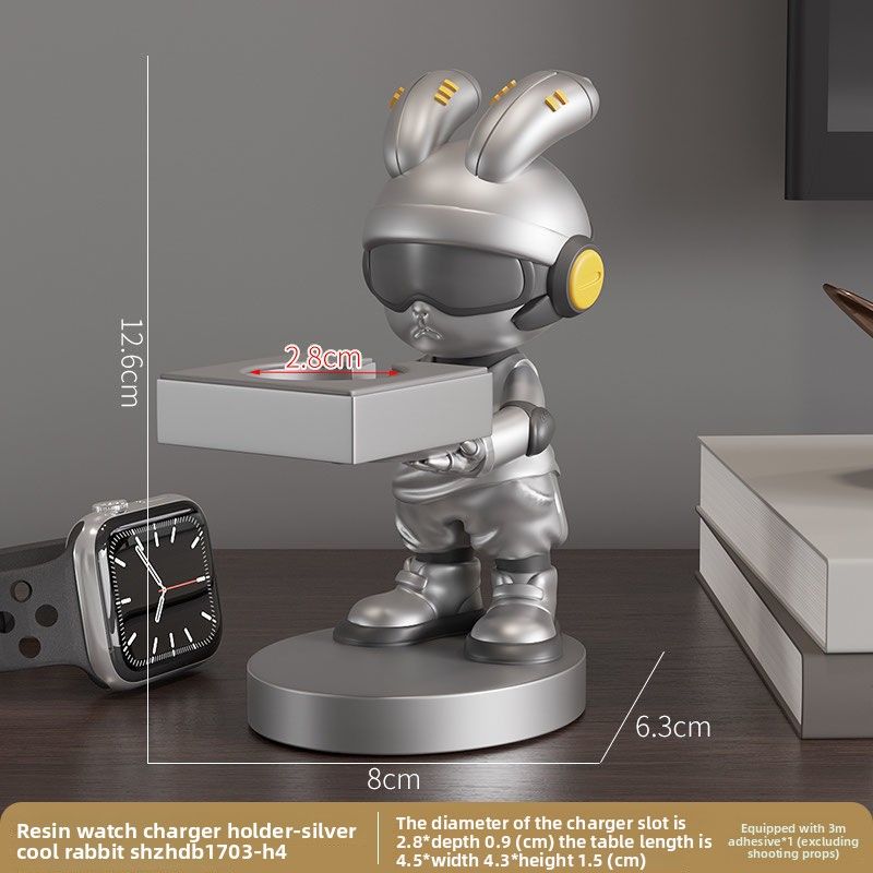 Cool Rabbit Watch Stand IWatch Display Holder Charging Rack Creative Jewelry Ring Storage Box_voghion.com