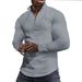 Men's Clothing Spring and Autumn Small Checkered Sweatshirt Men's Stand up Collar Half zipper Long sleeved Sweatshirt Men's Tops_voghion.com