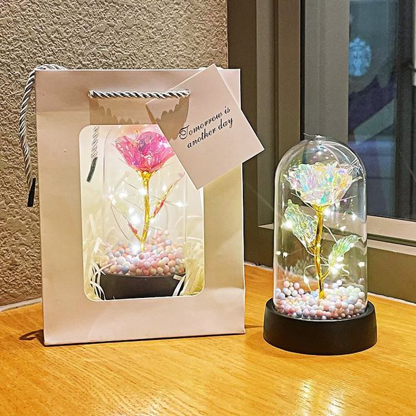 Creative Rose Light Artificial Bouquet Eternal Flower Decoration Ornament Valentine's Day Night Market Park Stall_voghion.com