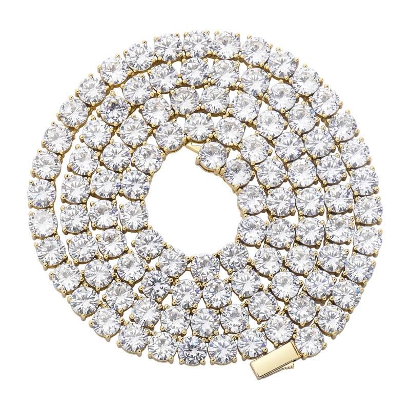 National Jewelry Spring Buckle Color Retaining Plated Tennis Ball Chain INS Rap Street Shooting Trend With Zircon_voghion.com