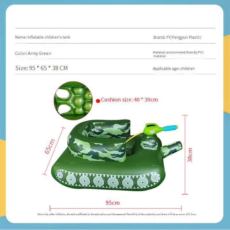 Inflatable Kids' Water Tank Float - Ride-On Pool Toy With Water Spray Gun For Outdoor Swimming & Splash Play_voghion.com