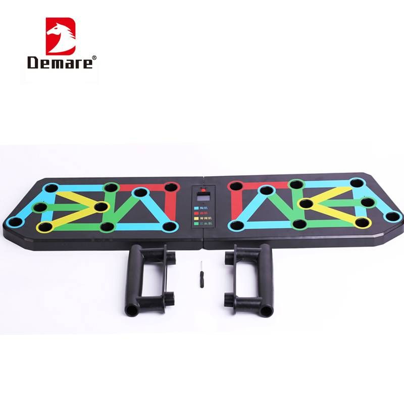 DEMARE Multifunktionelt Prone Board Foldable Pushup Handles Leveres med modstandsbånd, Professionelt Fitnessudstyr Til Mænd Kvinder Hjemmetræning_voghion.com