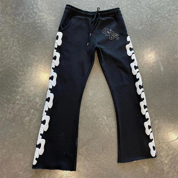 2026 Fashion European-USA Style High Street Hip-Hop Y2K Sweatpants Women/Men Elastic Waistband Foaming Printing Casual Sport Long Pants_voghion.com