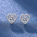 Boer For Women Ins Heart S Pure Silver Needle Six-Prong Zircon Earrings Jewelry_voghion.com