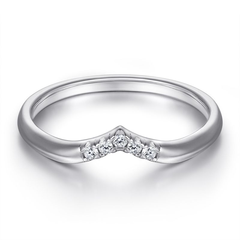 Set di anelli in argento minimalista - Anelli in argento sterling S925 con zirconi (impilabili)_voghion.com