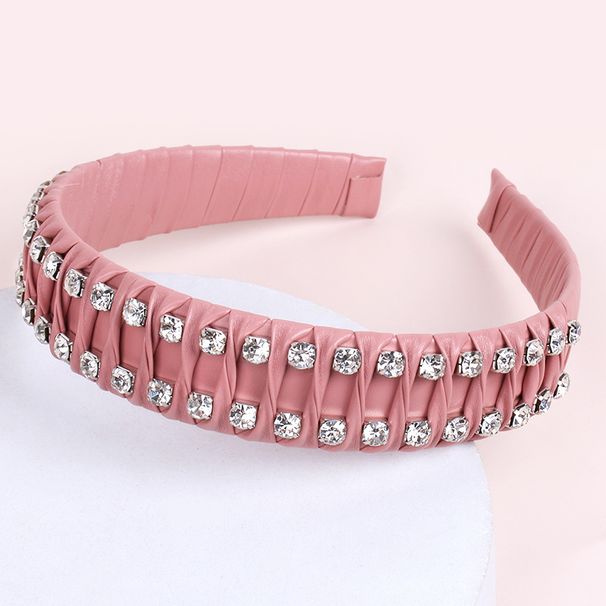 Forcina per capelli con catena a compressione in pelle e diamanti, accessori per capelli, nuovi copricapi, fascia per capelli da donna_voghion.com