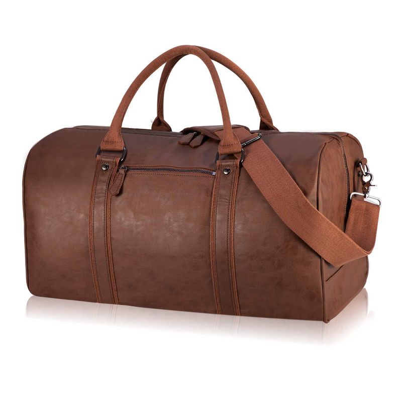 Großes Reisegepäck, wasserdichte Wochenendtasche aus Leder, große, in der Hand zu tragende Tasche_voghion.com