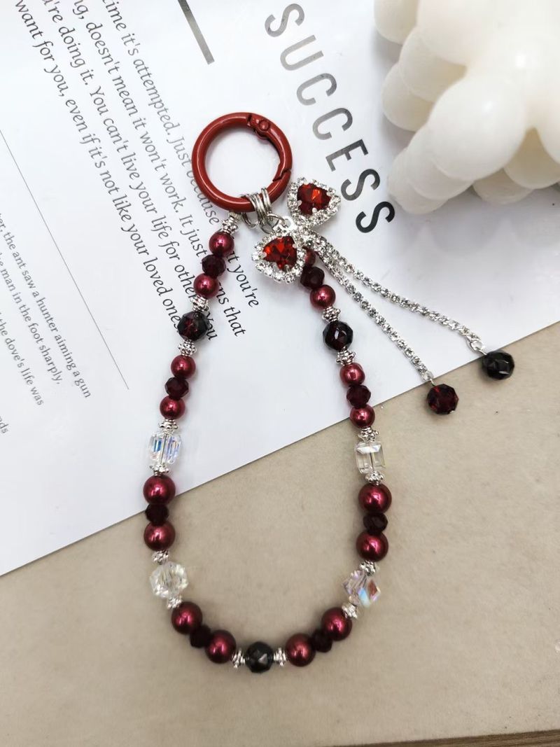 Rhinestone Zircon Bow Pendant Chain High Value Crystal Beads Mixed Style Car Key Chain Jewelry For Women_voghion.com