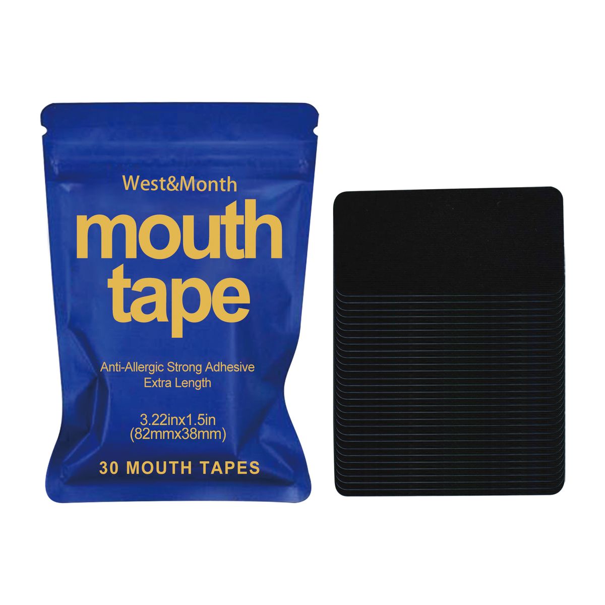 West&Month Mouth Tape, Ease Mouth Breathing Prevent Snoring Shut Mouth Care For Sleep Patch_voghion.com