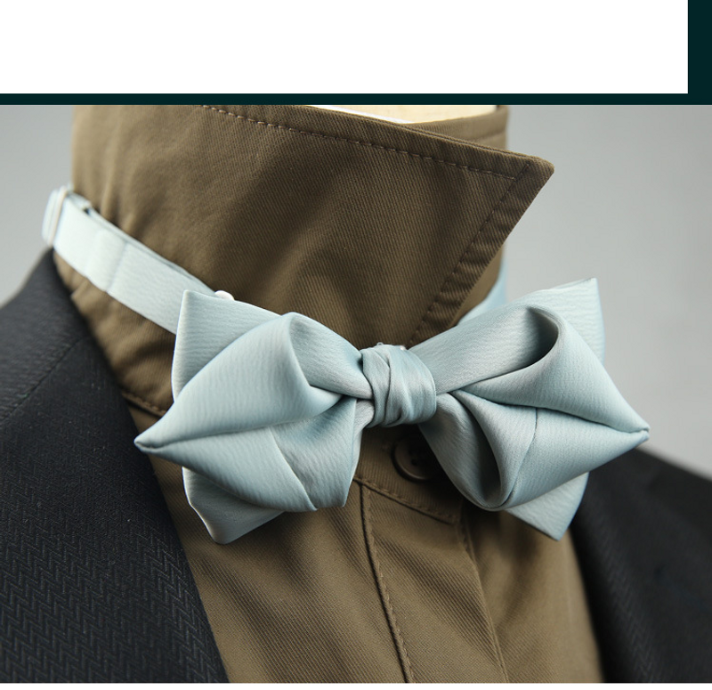  Men's Ties & Handkerchiefs wine red water ripple imitation hand-made sharp corners groom wedding host banquet elegant bow tie flower_voghion.com