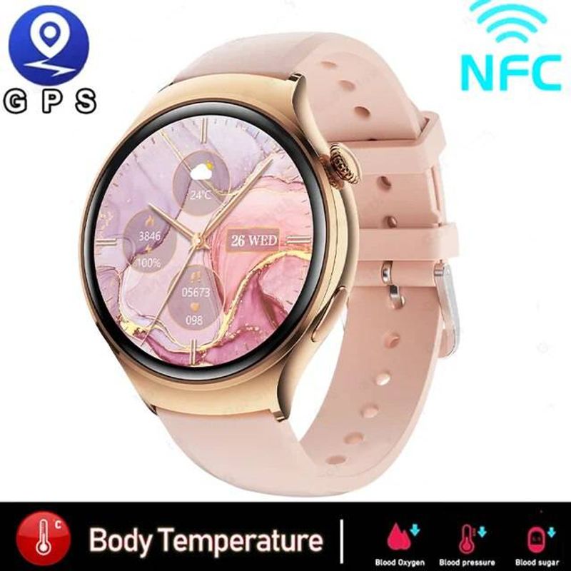 Smart Watch for Huawei GT4 Mini NFC GPS Tracker 1.27inch AMOLED Screen Blood Sugar Bluetooth Call Lady Smartwatch for Android_voghion.com