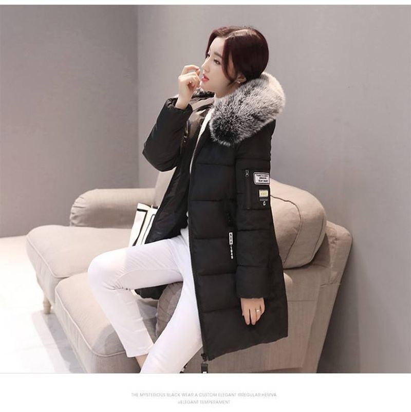 Damen Winterjacken Daunen Baumwolle Kapuzenoberteile Große Größe Parkas Mujer Mäntel Langer Mantel Mode Weibliche Pelzkragen Outfits Neujahr_voghion.com