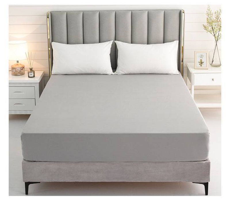 Home Garden Solid Color Sanded Pocket Bedspreads And Fitted Sheets_voghion.com