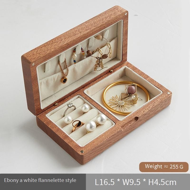 Walnut Wood Jewelry Box - Premium Solid Wood Organizer For Rings, Earrings & Necklaces_voghion.com