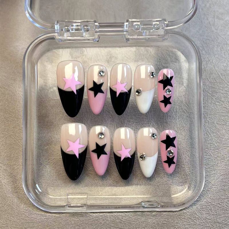 10Pcs Short Handmade Light Purple Press On Nails Cat Eyes Pure Ballerina Decoration Wearable False Nails Full Cover Nail Tips_voghion.com